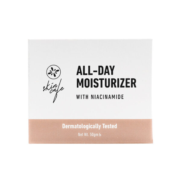 Brief Description Brightening Hydrating Oil-Control Dermatologically tested All Skin Types Start your mornings with Skin Cafe All-Day Moisturizer with Niacinamide – a light, breathable formula, glides on easily and melts into skin without feeling heavy or greasy. A daily retreat leaving you with a radiant, dewy glow all day long. Barcode: 8944000592276 Country of Origin: Bangladesh