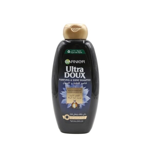 Garnier Ultra Doux Black Charcoal And Nigella Seed Oil Purifying And Shine Shampoo