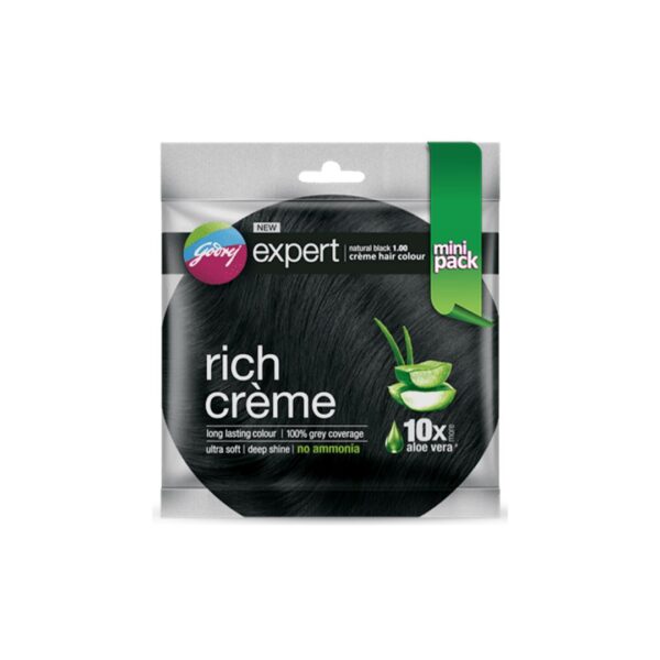 Godrej Expert Rich Creme Hair Colour Natural Black (12+12) gm Size: 24gm