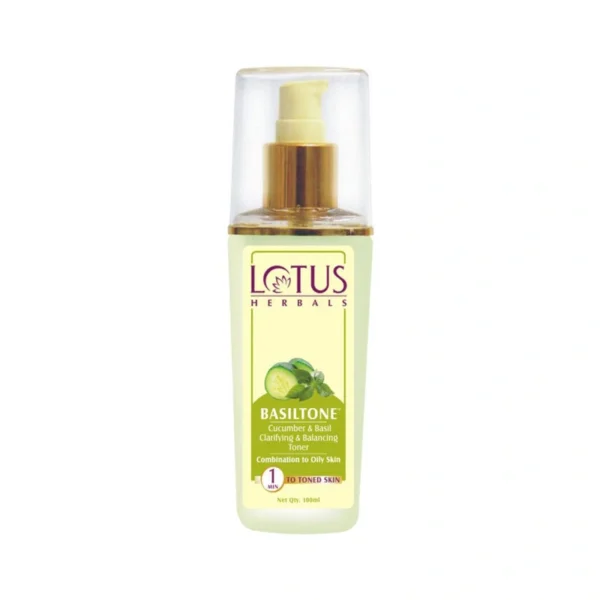 Lotus Herbals Basil Tone Cucumber And Basil Clarifying And Balancing Toner Size: 100ml