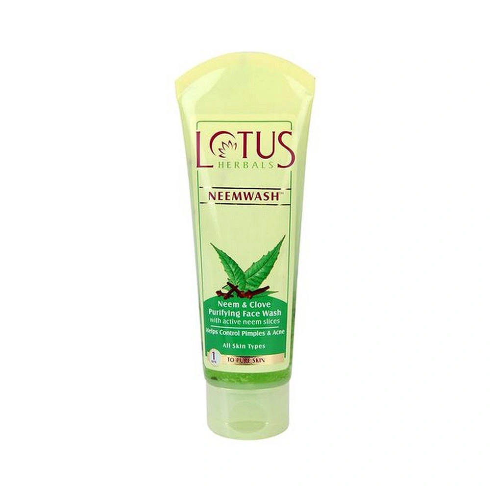 Lotus Herbals Neemwash Neem & Clove Purifying Face Wash with active neem slices Size: 120ml