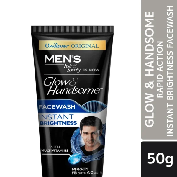 Glow & Handsome Facewash Rapid Action Instant Brightness 50g Size: 50ml
