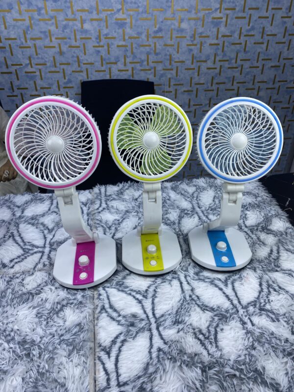 Rechargeable Multifunction Folding Fan With LED Light - LR Fan - Image 3