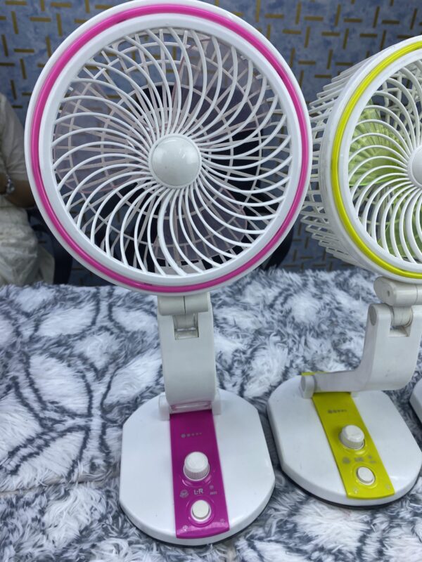 Rechargeable Multifunction Folding Fan With LED Light - LR Fan - Image 2