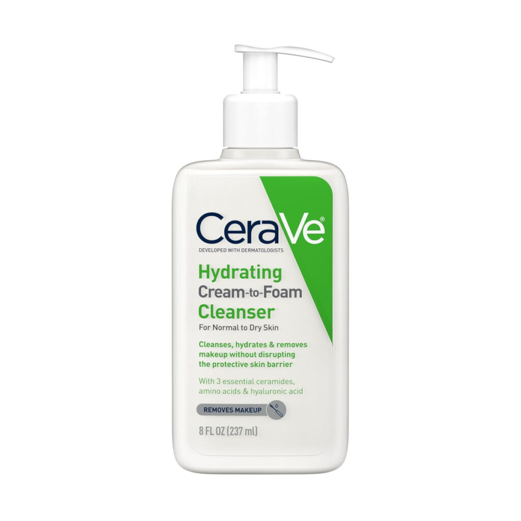 CeraVe Hydrating Cream-to-Foam Cleanser For Normal to Dry Skin - 237ml (USA Variant)