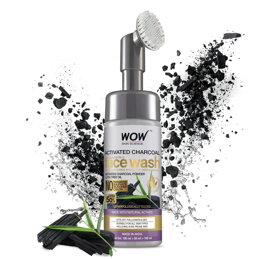 Wow Activated Charcoal Foaming Face Wash Size: 150ml