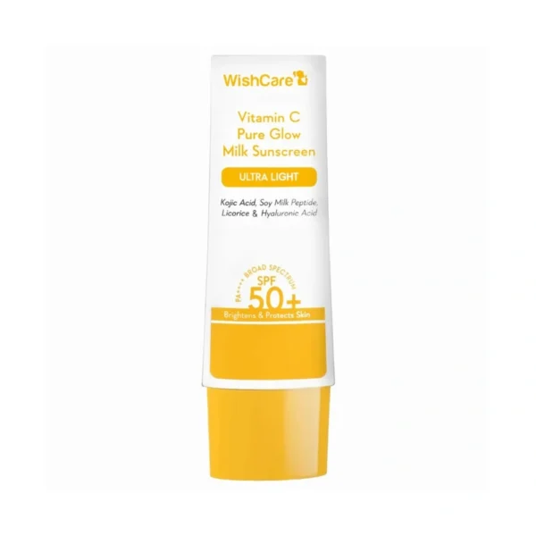 Wishcare Vitamin C Pure Glow Milk Sunscreen Ultra Light SPF 50+ PA++++ Size: 50 gm