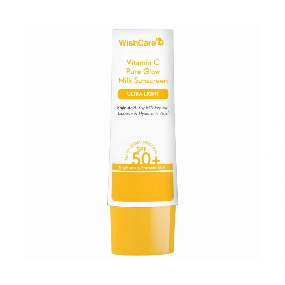 Wishcare Vitamin C Pure Glow Milk Sunscreen Ultra Light SPF 50+ PA++++ Size: 50 gm