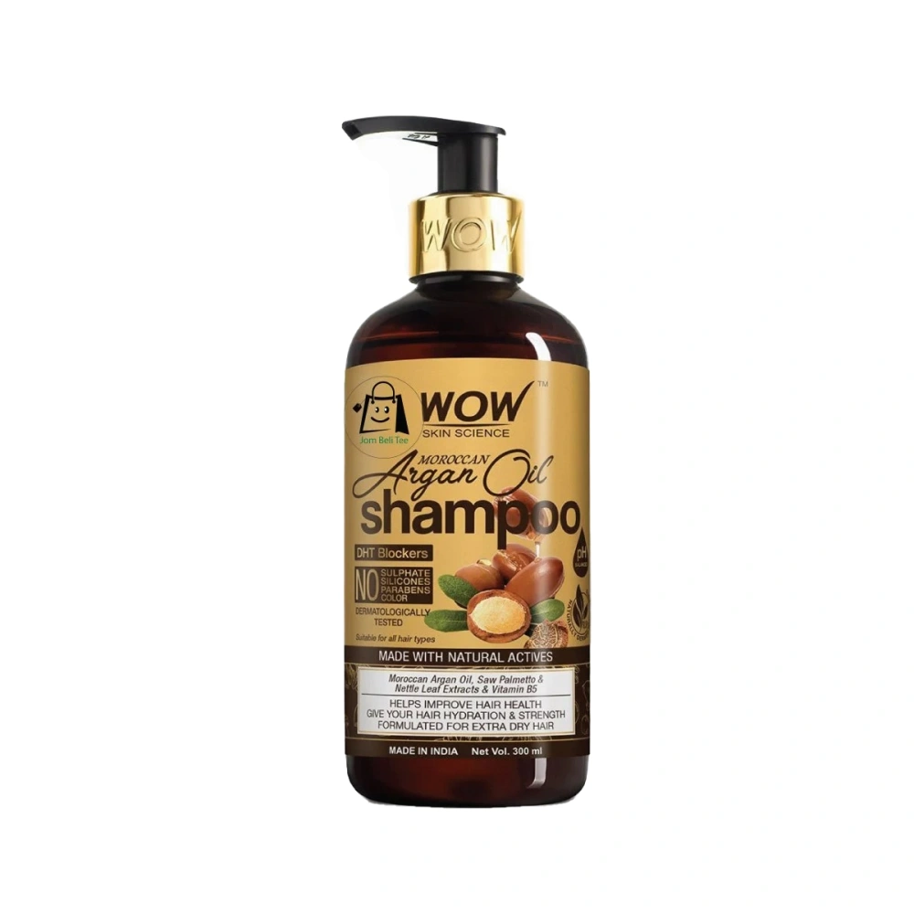 WOW Skin Science Moroccan Argan Oil Shampoo (With DHT Blocker) Size: 300ml
